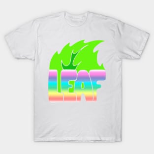 leaf of a tree, colored word "leaf" T-Shirt